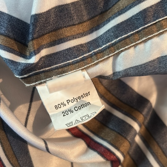 Striped Short Sleeve Shirt Large Burgundy - Picture 6 of 10
